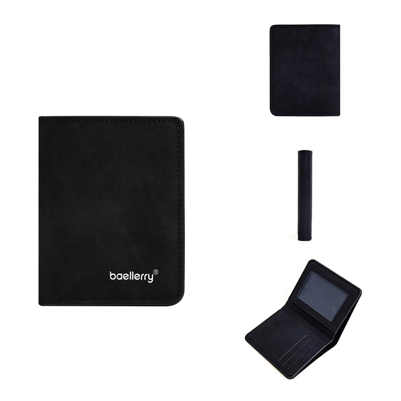 Portafoglio corto da uomo nuovo Semplice clip per carte casual Portafoglio maschile sottile Porta carte di patente di guida Portafoglio bifold sottile per uomo