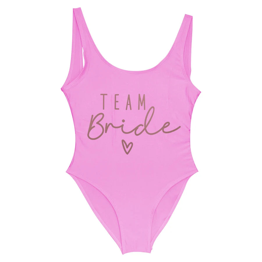 Costume da Bagno Intero Bianco S-3XL per Addio al Nubilato, Costume da Bagno da Donna per Festa Nuziale, Abbigliamento da Spiaggia e Piscina