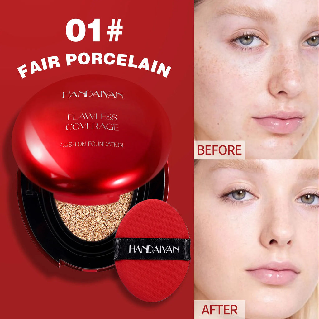 Fondotinta coreano Air Cushion - Correttore idratante naturale leggero Base per trucco a lunga durata per donna con controllo dell'olio sbiancante