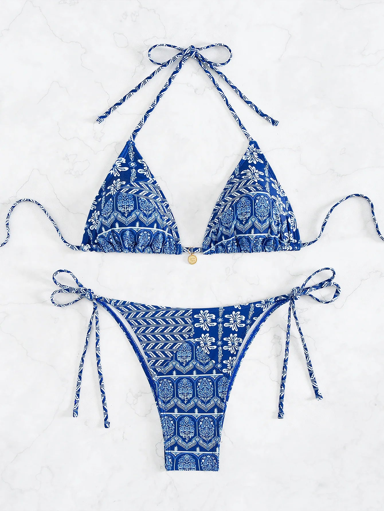 Nuovo Set Bikini Triangolo 2026 - Costume da Bagno Push-Up con Stampa Floreale e Slip Brasiliano