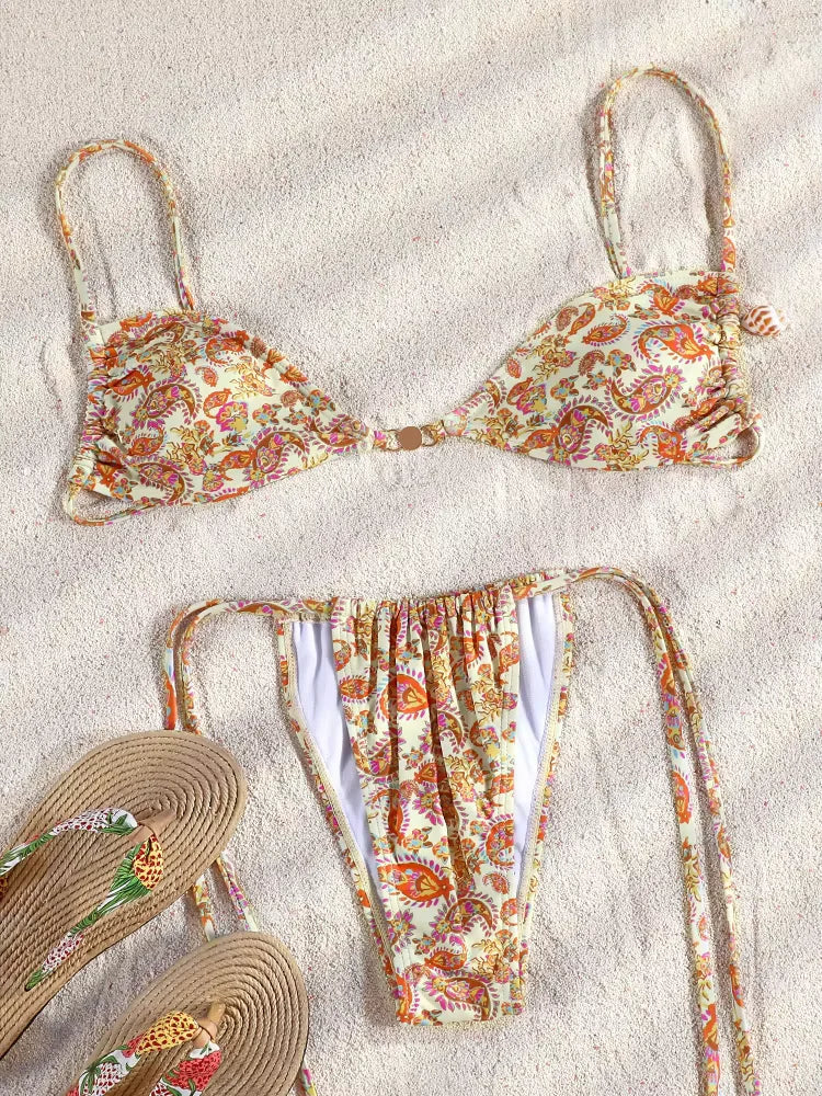 Nuovo bikini sexy donna stampa bikini set halter backless costume da bagno costumi da bagno biquini dot biquini costumi da bagno femminili bikini sexy set