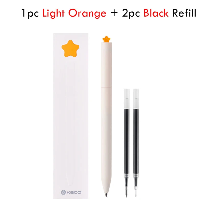 KACO Galaxy Gel Pens FIRST Heart Star Series Rotary Signature Pen Set, 0.5mm Gift Boxes, Students Brush Exam Writing Stationery