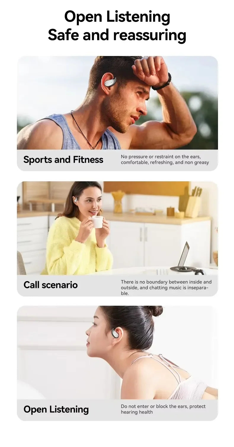 EARDECO Business Auriculares Cuffie Bluetooth Auricolari wireless Auricolari Bass Stereo Cuffie sportive con microfono Audifonos