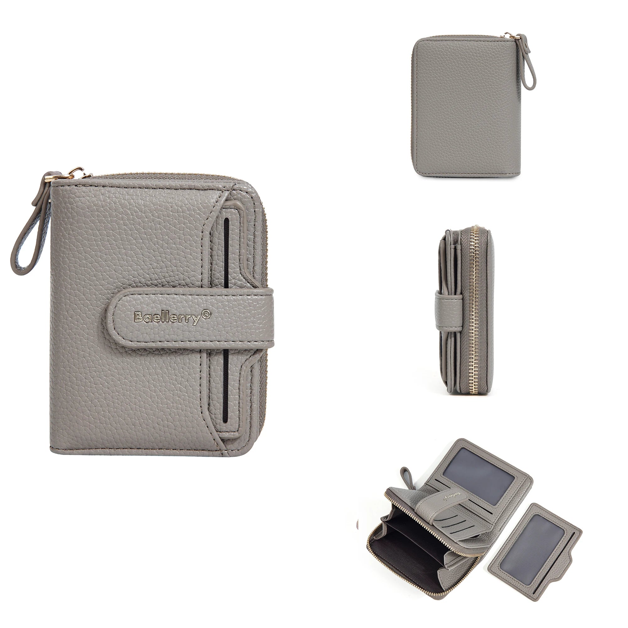Portafoglio da Donna Baellerry Elegante con Chiusura a Zip, Multifunzionale con Protezione RFID, 6 Scomparti per Carte e Tasca per Monete, Regalo Minimalista