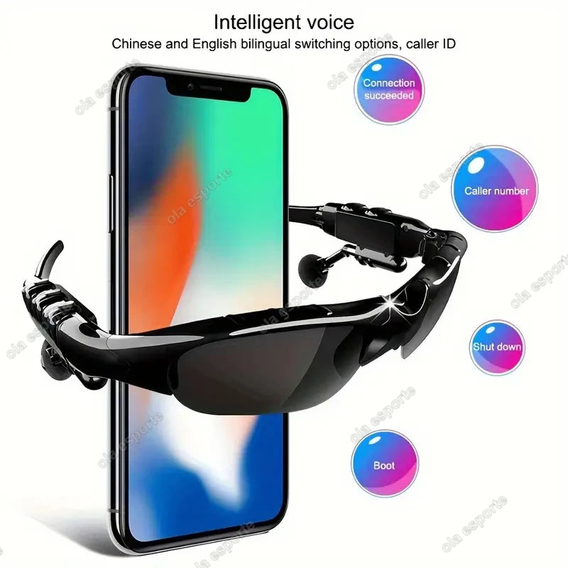 Sport Stereo Wireless Bluetooth Occhiali intelligenti Chiama Ciclismo 5.0 Auricolare Telefono Occhiali da sole da guida polarizzati Occhiali da equitazione