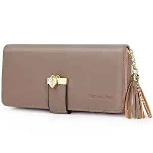 Pomelo Il miglior portafoglio da donna in tinta unita: cinturino da polso con pochette multi-carta in vera pelle con blocco RFID