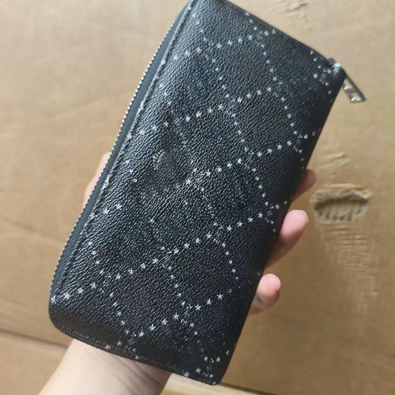 Nuovo Portafoglio da Donna ZV in PU con Catena Metallica, Porta Carte, Pochette in Denim, Portamonete, Portafoglio Piccolo