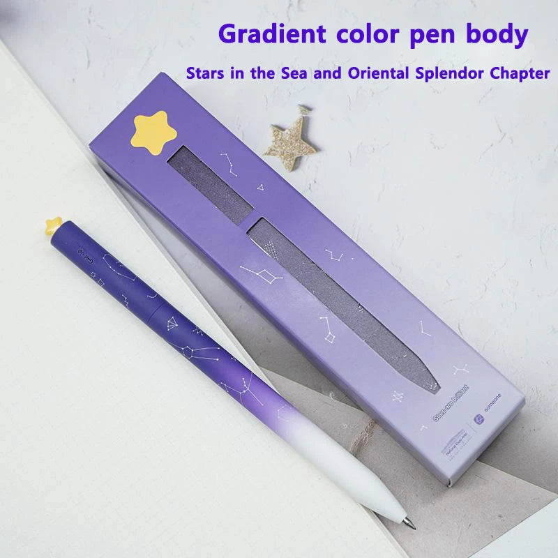 KACO Galaxy Penne gel FIRST Heart Star Series Set di penne rotanti per firma, scatole regalo da 0,5 mm, pennelli per studenti, cancelleria per scrittura