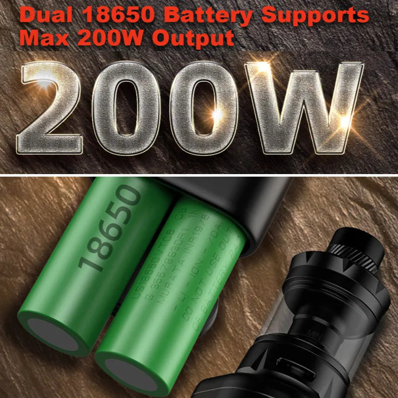 Kit originale Hellvape Hell200 Uscita 5-200 W Display LCD filettato 510 Serbatoio da 5 ml 7 modalità di uscita tramite batteria 18650 Sigaretta elettronica