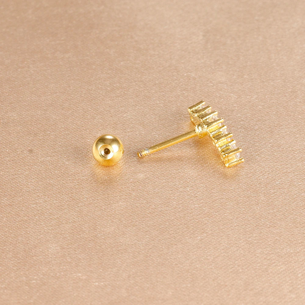 1PC 316L Geometria dell'acciaio inossidabile Orecchini con perno per le donne Moda Star Moon Lobe Daith Helix Cartilagine Orecchino Gioielli penetranti