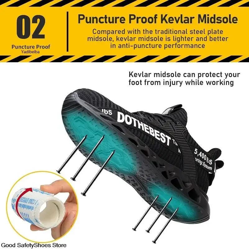 Scarpe antinfortunistiche da uomo per scarpe da ginnastica da lavoro donna uomo scarpe da lavoro con punta in acciaio scarpe protettive di sicurezza leggere anti-sfondamento anti-perforazione
