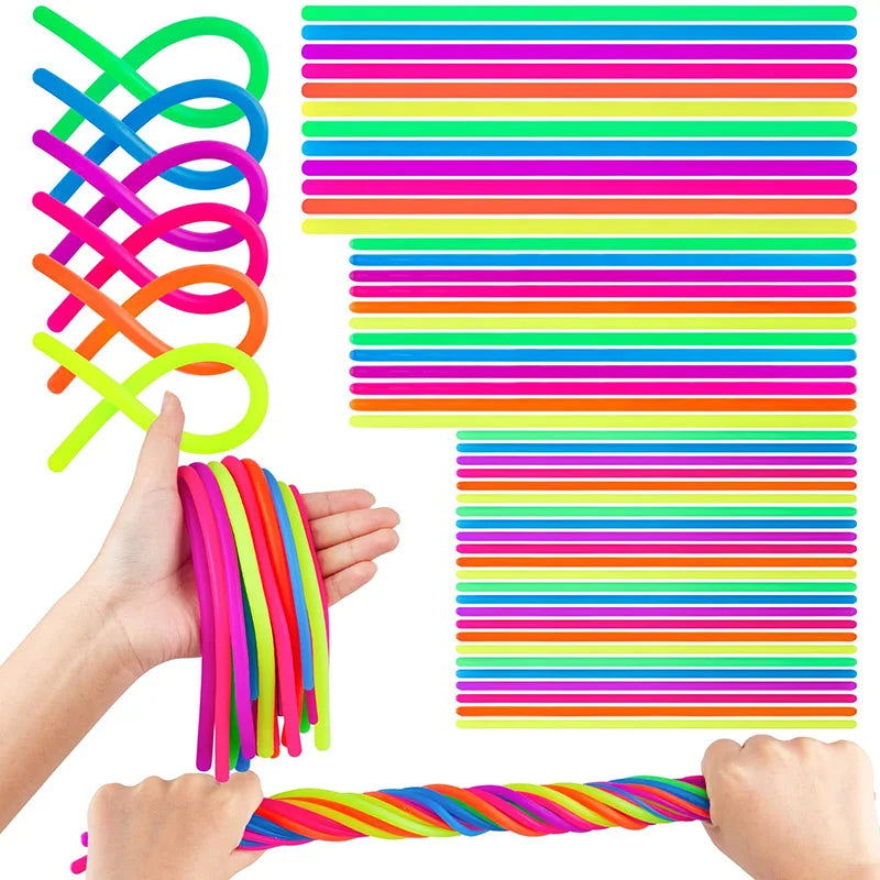 10/30PCS Noodle Pack Corde elastiche Agitarsi Giocattoli Silenzioso Agitarsi Giocattoli Alleviare Lo Stress Per Adulti Ansia Stress Autistico AGGIUNGI ADHD Giocattolo