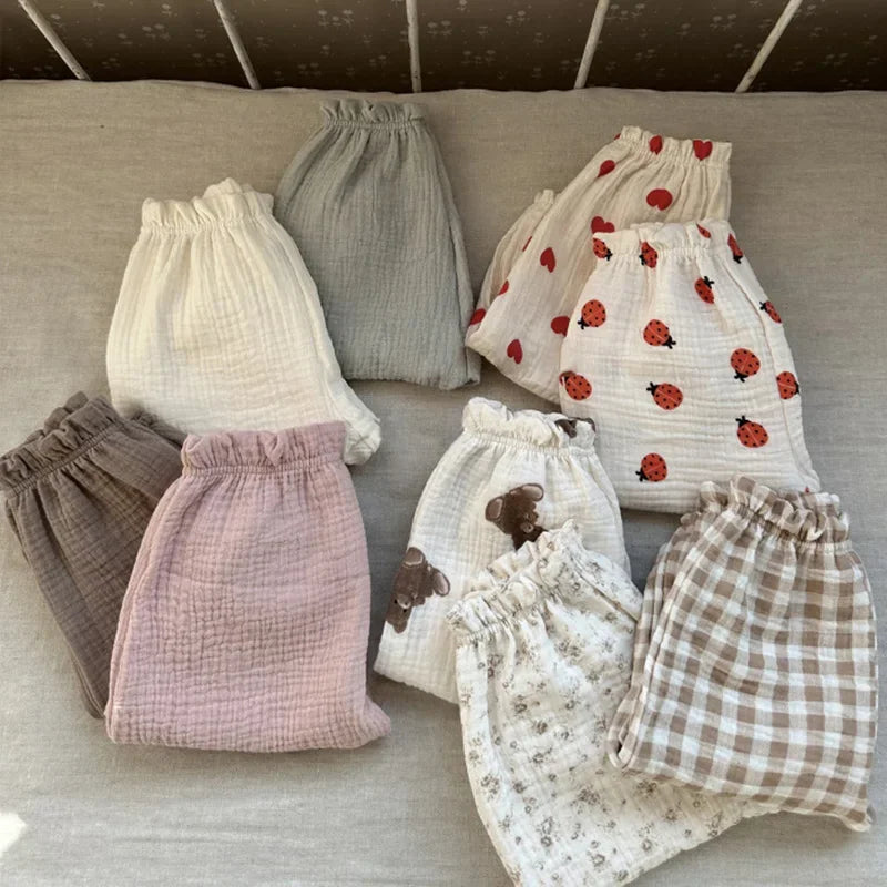MILANCEL estate bambino pantaloni Casual 0-3T ragazze carino sottile stampa orso pantaloni floreali bambini ragazzi pantaloni larghi resistenti alle zanzare