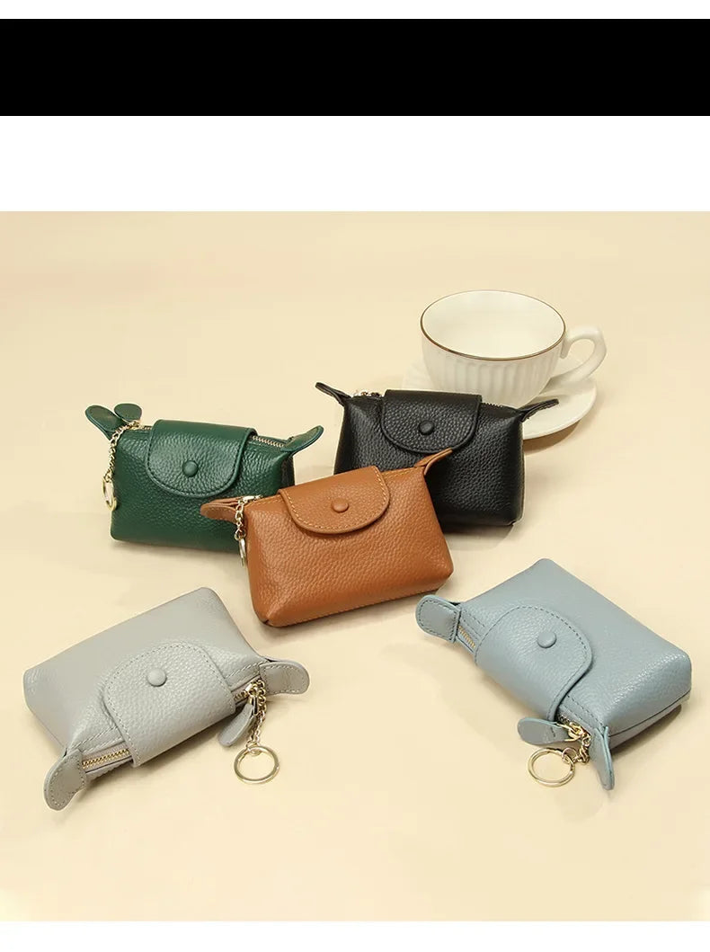 Portamonete da donna in pelle di mucca di nuova moda Porta carte creative per chiavi e rossetti Portaoggetti Portafoglio carino per donne e donne