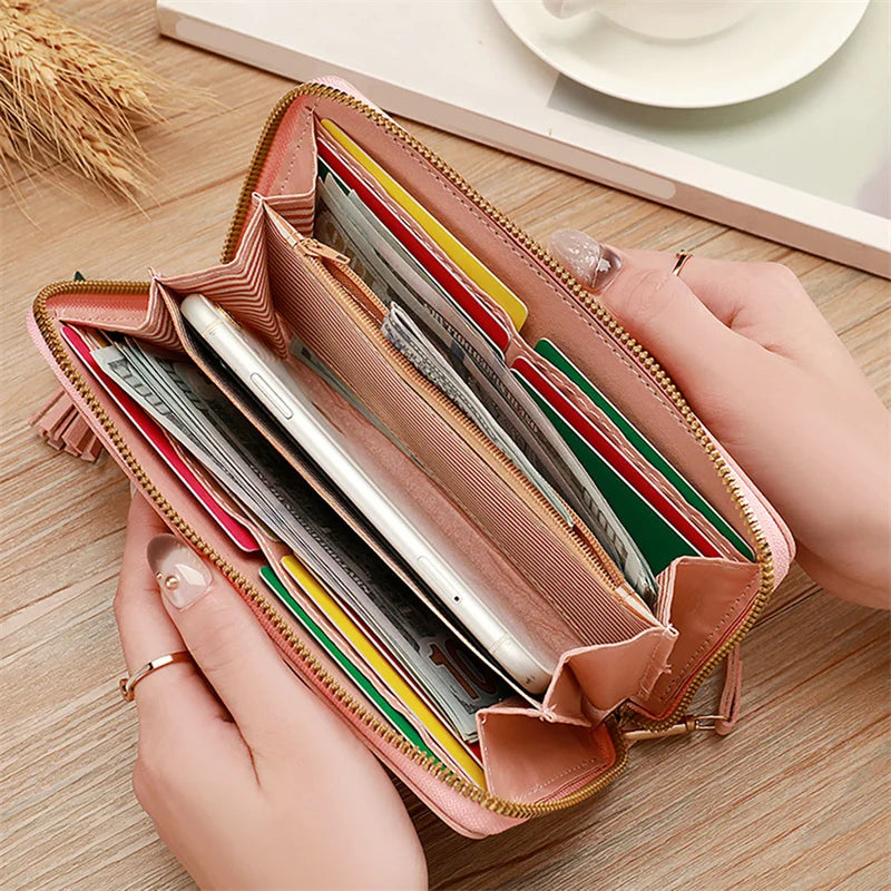 Portafogli lunghi da donna Portafogli di lusso con cuore d'amore per porta carte da tasca per soldi da donna Portafogli femminili Pochette per telefono