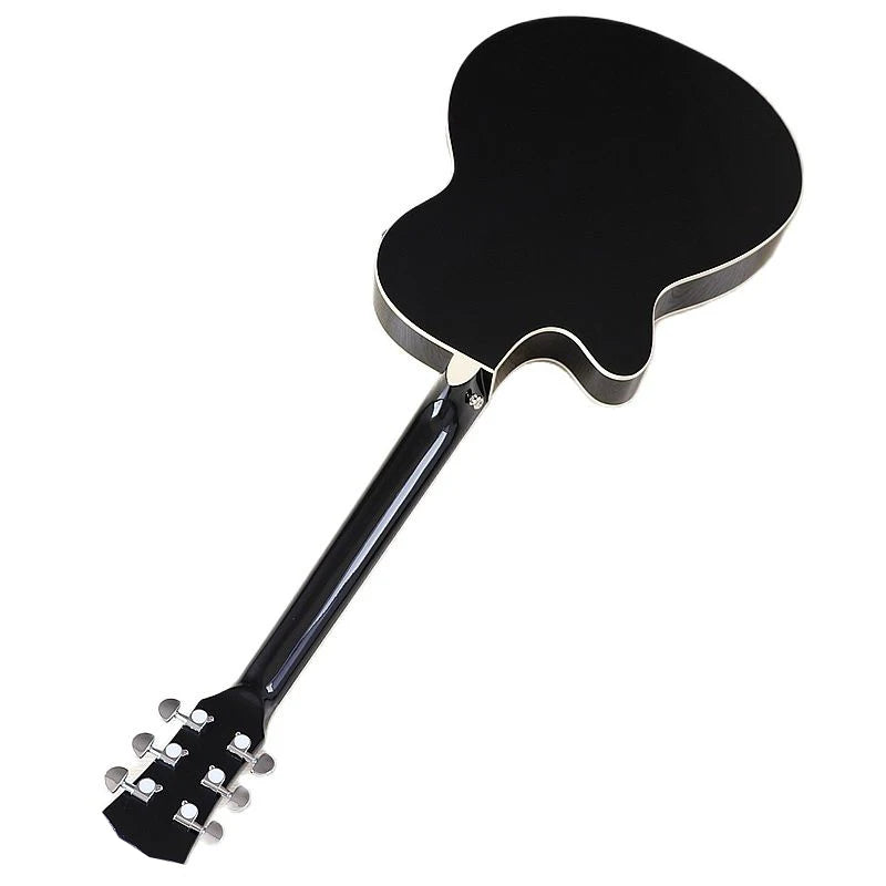 Chitarra elettrica acustica a corpo sottile Chitarra per principianti con Gig Bag gratuito Corda libera Colore bianco naturale Sunburst nero