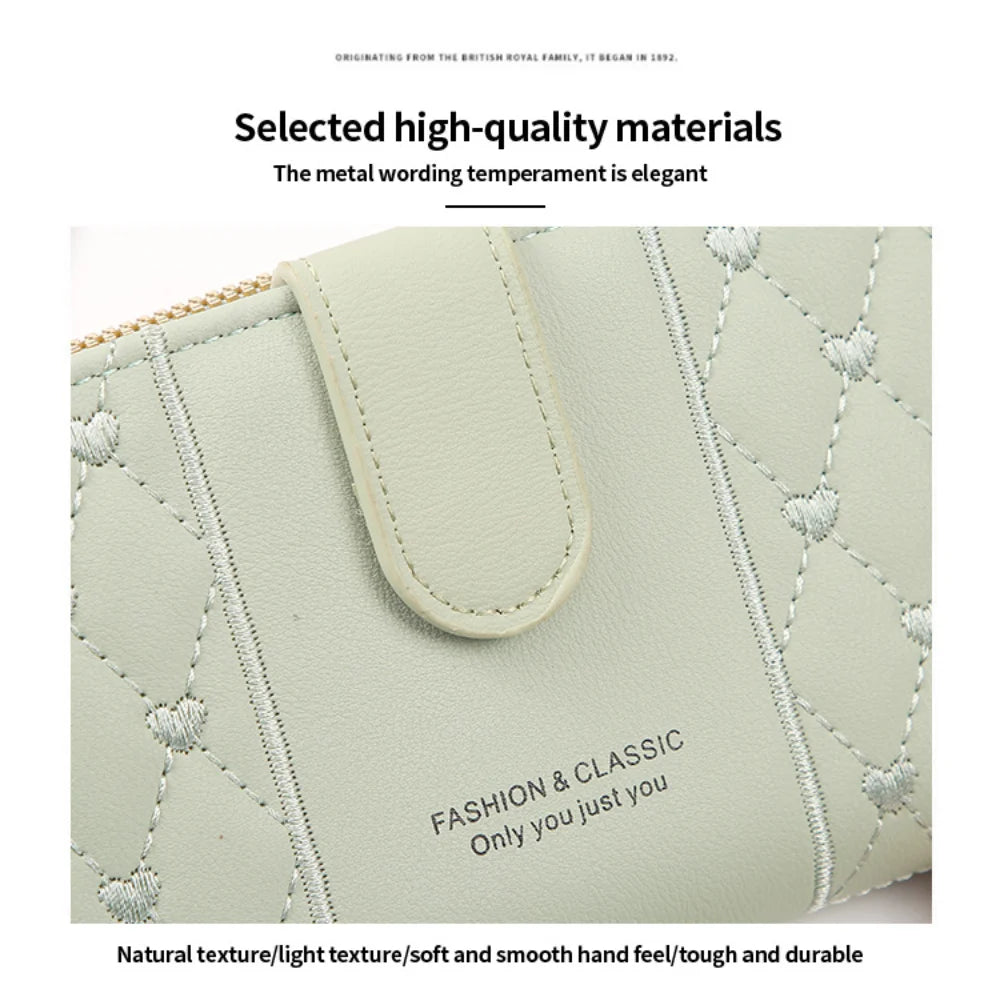 Portafoglio lungo da donna porta carte di credito in pelle Pu portamonete con cerniera Hasp di grande capacità portamonete Multi Card Organizer borsa da polso per cellulare