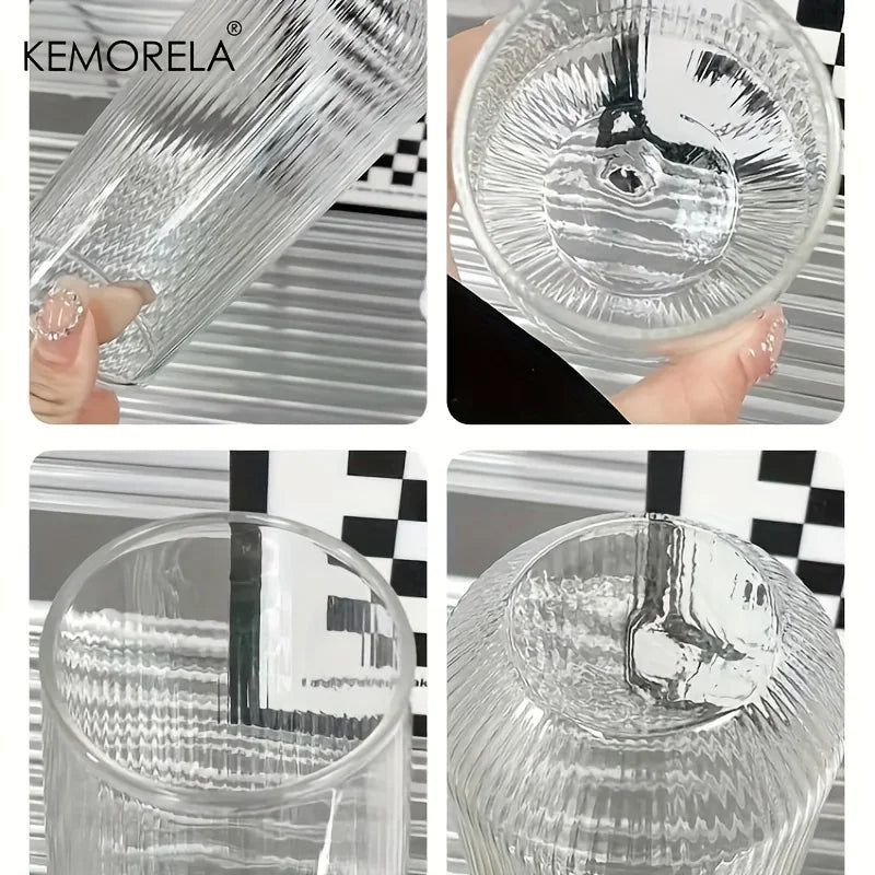 4/6PCS Resistente Al Calore Costola Caffè Bicchieri di Acqua Strisce Verticali Tazza di Tè per Bere Latte Birra Vino Succo di Bicchieri Set Regalo