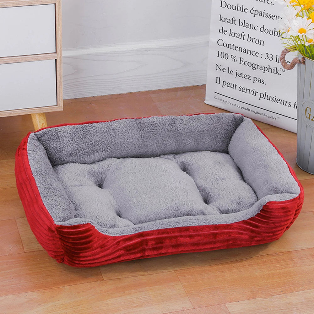 Morbido divano quadrato per cani di grandi dimensioni Cuscino elastico per casa per cani Inverno caldo Letto per cani medio Lavabile Cuccia per gatti Accessori per la casa