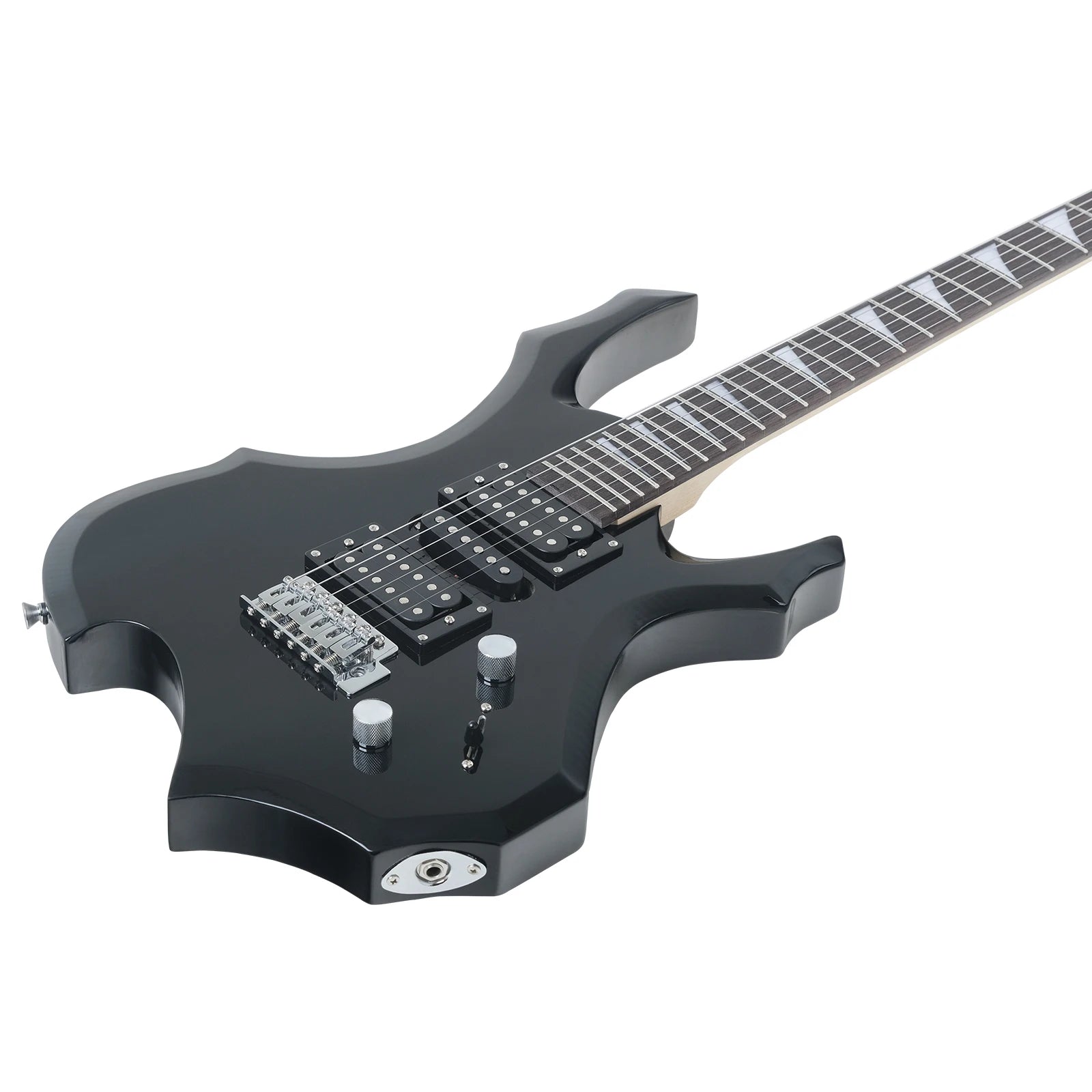 IRIN Flame Set elettrico nero 24 tasti Chitarra elettrica con manico in acero con plettri Tracolla per amplificatore Linea di collegamento Accessori per chitarra