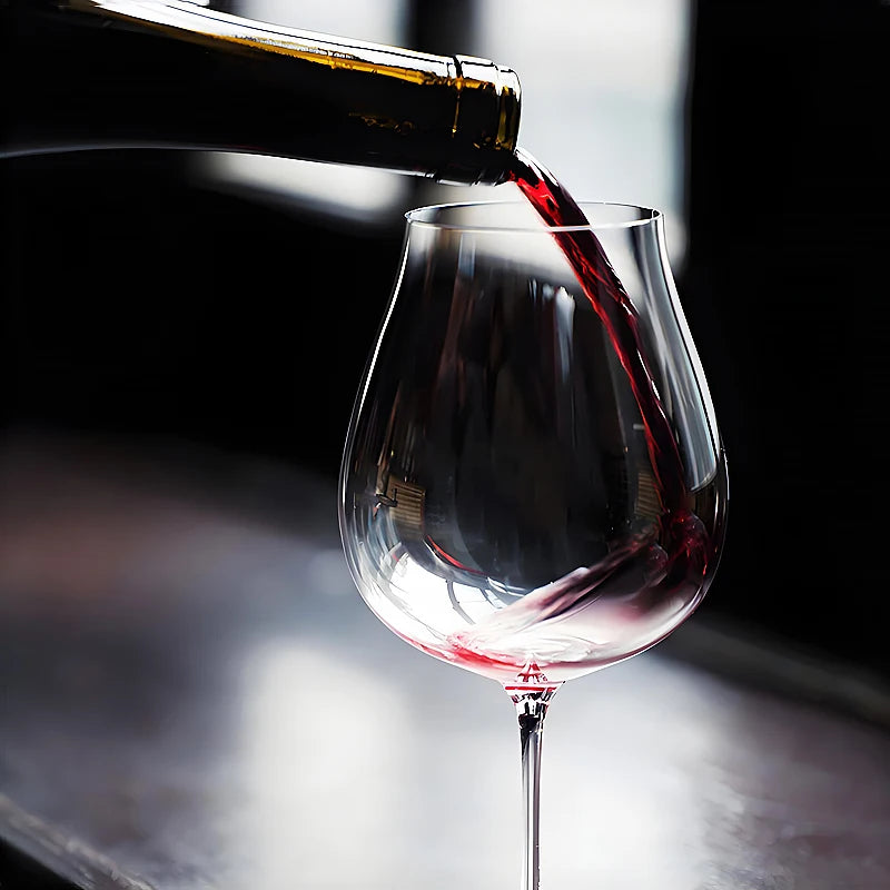 Calice in Cristallo Fatto a Mano JINYOUJIA 15oz/18oz Stile Kimura per Vino Rosso, Birra, Cocktail con Manico Corto, Estremamente Sottile e Impeccabile