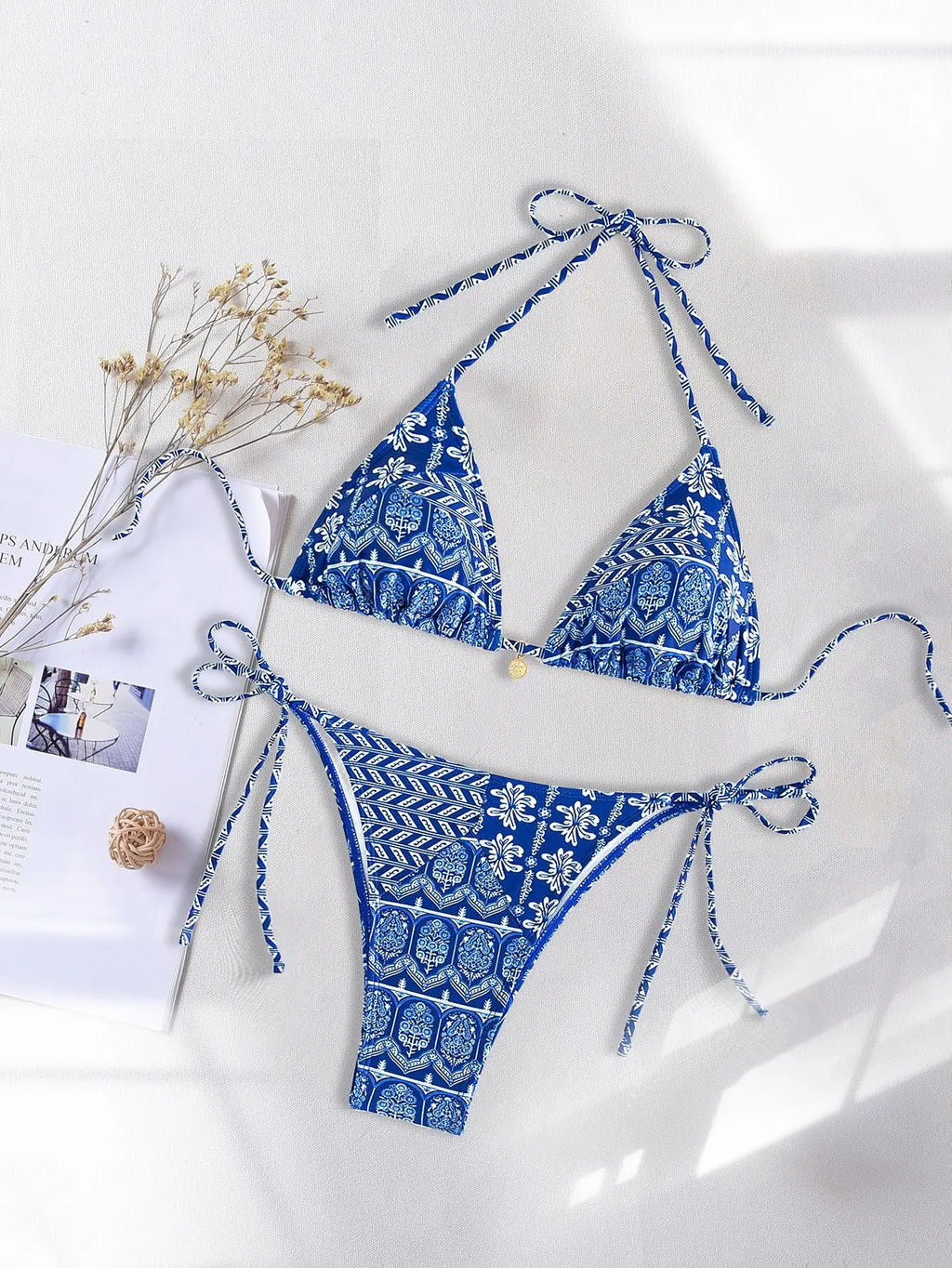 Nuovo Set Bikini Triangolo 2026 - Costume da Bagno Push-Up con Stampa Floreale e Slip Brasiliano