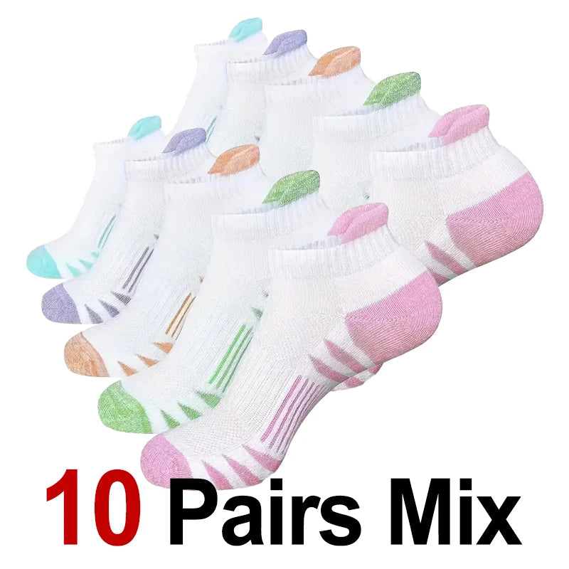 5/10 Pairs High-Quality Neutral Sports Socks Fashionable Stripes Sweat Absorbing Breathable Outdoor Couple Running Casual Socks