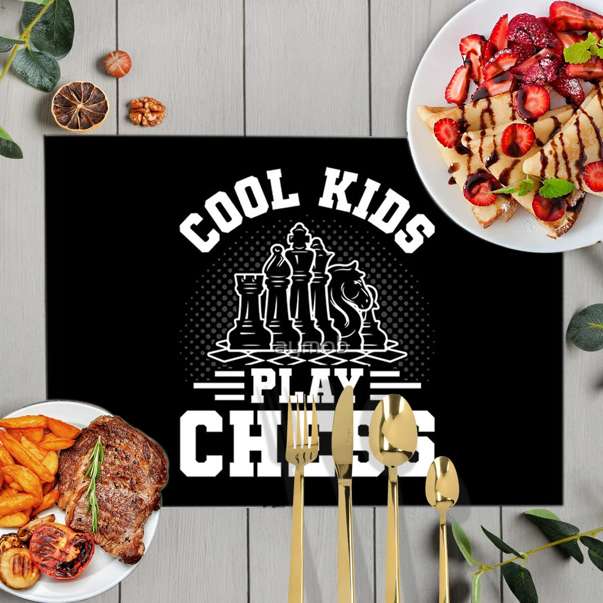 Chess Player Game Print Table Mats for Dining Checkmate Chess Fans Coffee Coaster Kitchen Dish Pads tovaglietta impermeabile in lino