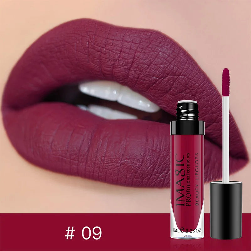 IMAGIC 1pcs matte  Sexy 28 color Matte Lipstick lipgloss Waterproof Long Lasting Gloss Beauty makeup lip gloss fashion lip