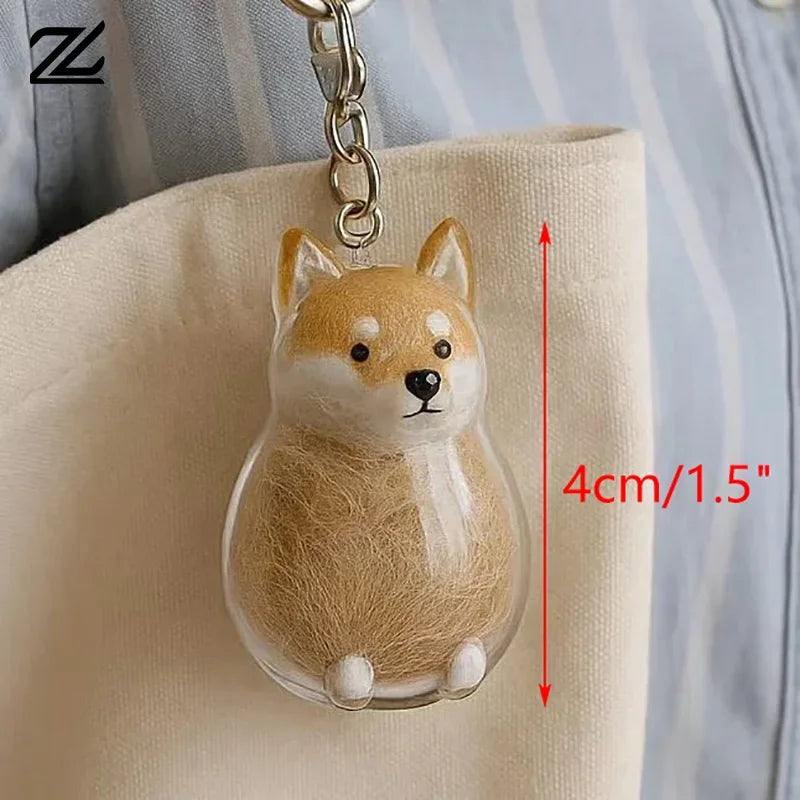 Portaoggetti per peli di cane Portachiavi con ciondolo carino Ciondolo per borsa Coppia Portachiavi per auto Collezione di souvenir di gioielli Accessori per la decorazione del regalo