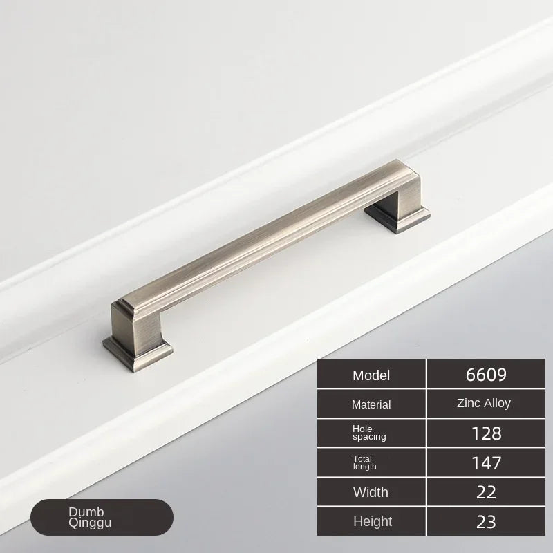 American Style Zinc Alloy Thick Solid Door Handle Drawer Pull Black Gold Wardrobe Cupboard Bedside Table Handle Cabinet Pulls