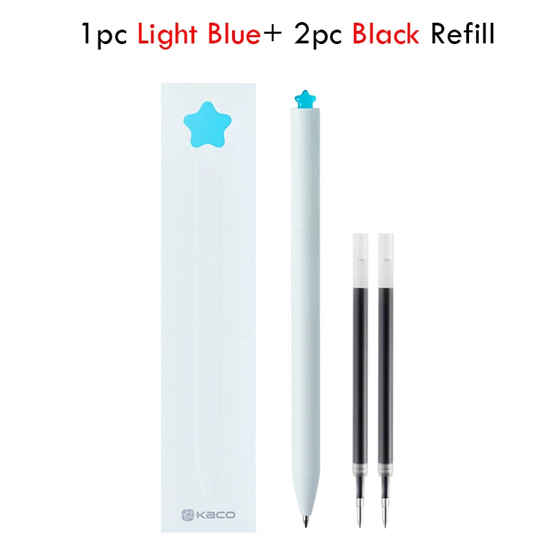 KACO Galaxy Gel Pens FIRST Heart Star Series Rotary Signature Pen Set, 0.5mm Gift Boxes, Students Brush Exam Writing Stationery