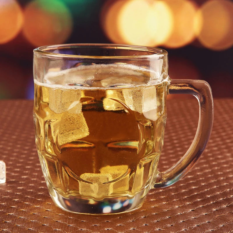 2 pezzi bicchieri di vetro addensato trasparente 260ml bicchieri con manico per tazza di birra per Bar Home Party tazza da tè tazze d'acqua bicchiere da birra alla spina piccolo