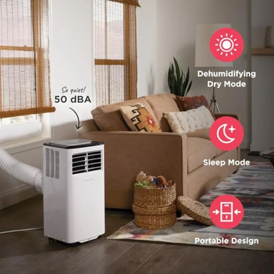 Condizionatore d'aria portatile da 8.000 BTU ASHRAE / 5.500 BTU (DOE), per ambienti fino a 350 piedi quadrati. ft., custodia in plastica bianca, ultra-q