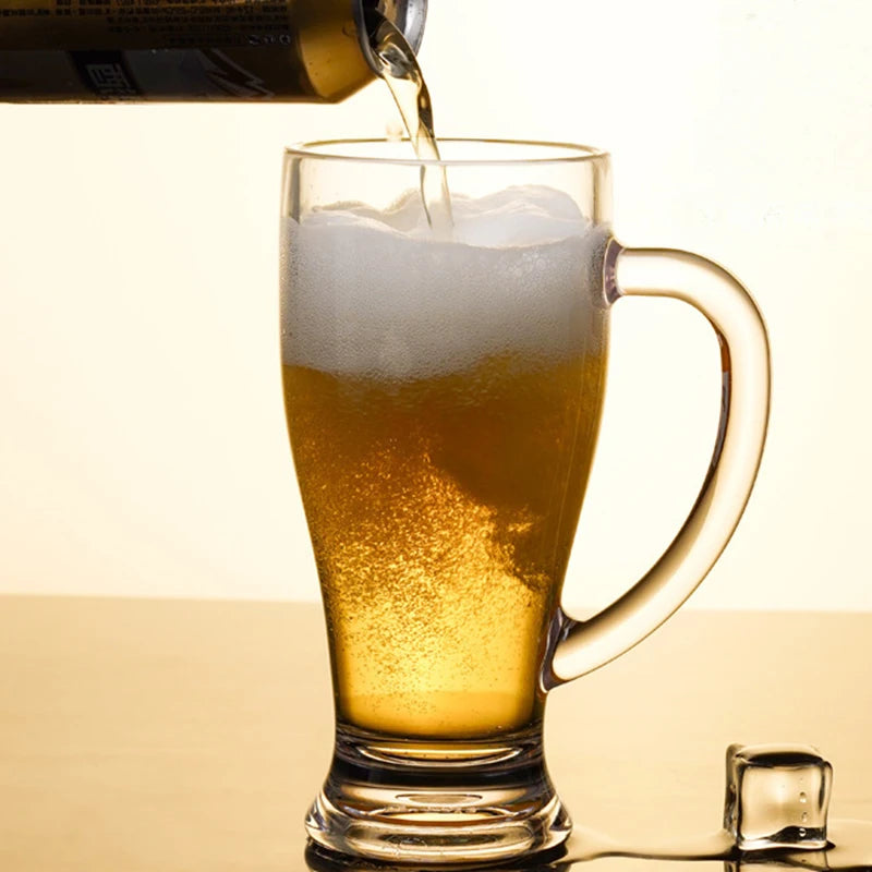 Bottiglia d'acqua trasparente in vetro da birra creativo con manico Bicchiere da birra artigianale per feste Bar Tazza per bevande Tazza per bevande fredde Bicchiere da vino per feste