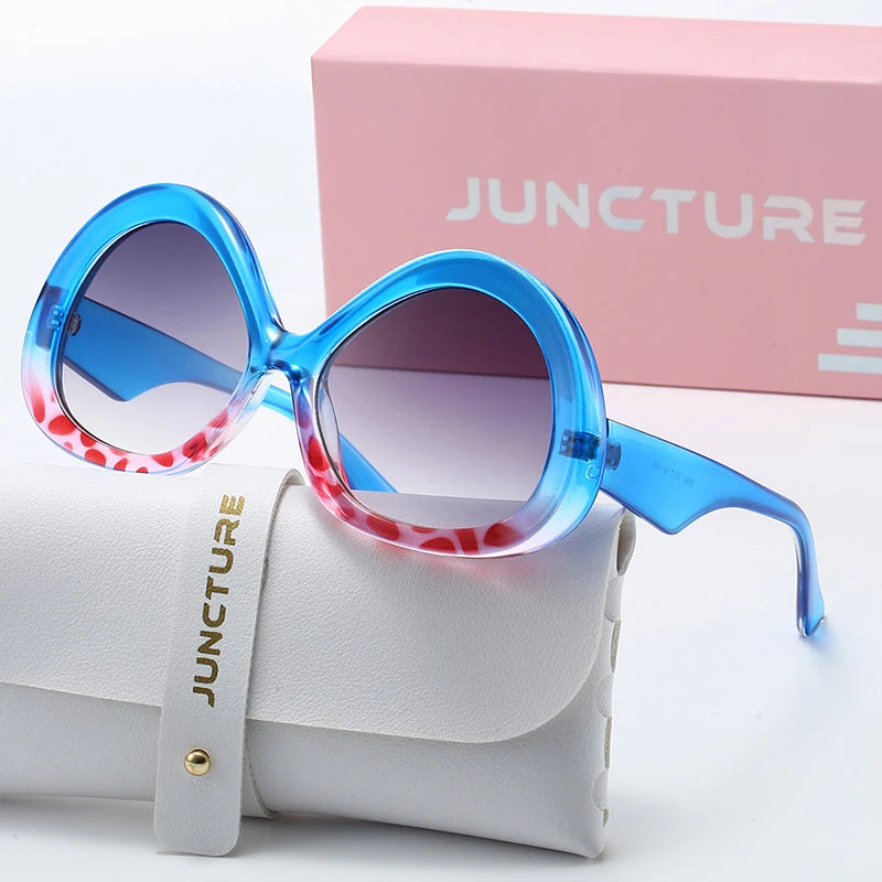 JUNCTURE Fashion Oval Women Sunglasses Dress Up Sun Glasses Big Frame Gradient Lady Party Holiday Gifts Sunglasses for Women