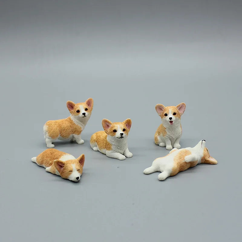 Mini Corgi Car Decoration Resin Crafts Dog Desk Decoration Decoration Simulation Cake Baking Decoration Kawaii Accessories