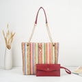 Borsa da Spiaggia in Paglia Intrecciata per Donna, Grande Borsa a Tracolla con Catena, Design da Viaggio con Chiusura a Patta