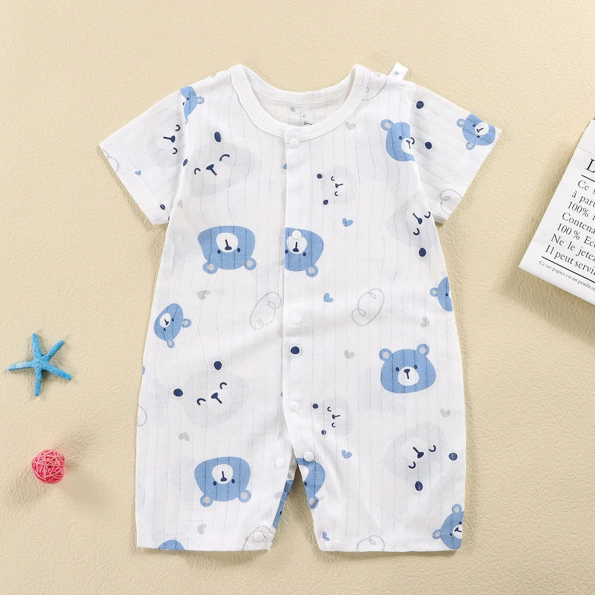 Tutine Neonato 2026 Nuove in Cotone Puro Estive per Bambini e Bambine, Pagliaccetti a Maniche Corte Sottili con Bretelle, Abbigliamento per Neonati