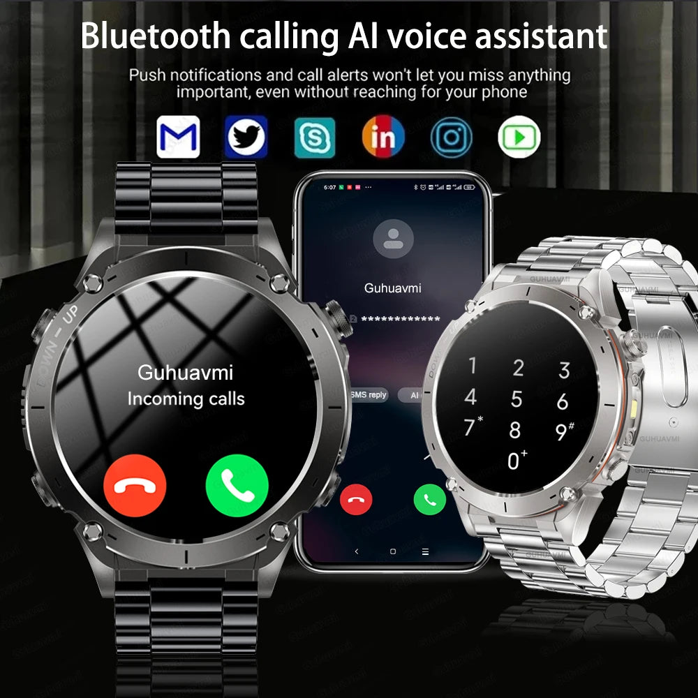 2025 Nuovo originale Stratos 4 GPS Smartwatch 1.43 "AMOLED HD Schermo Bussola Altimetro barometrico Torcia Chiamate vocali SmartWatch