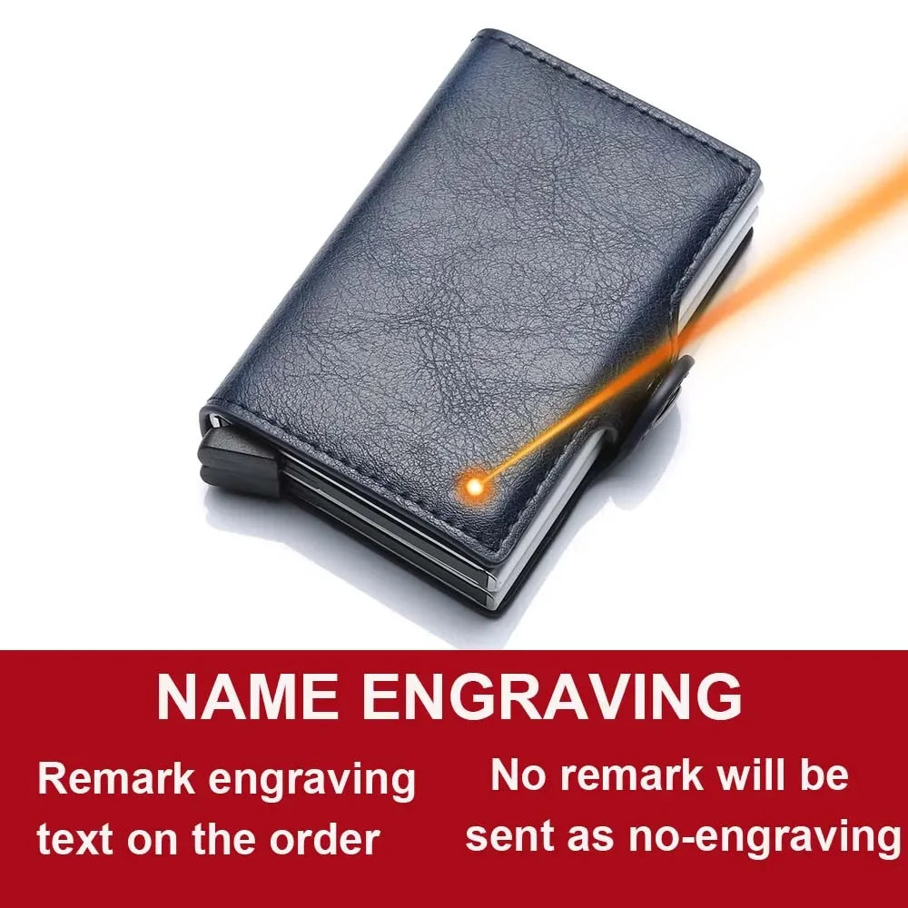Nome inciso Portafoglio pop-up mini in fibra di carbonio Regalo personalizzato Carta Rfid Portafogli da uomo di alta qualità 12 porta carte Piccolo sacchetto di soldi