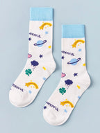 Calze Da Donna Cartoon Harajuku Cotone Skater Per Ragazze Streetwear Con Grafica A Righe Esclusive