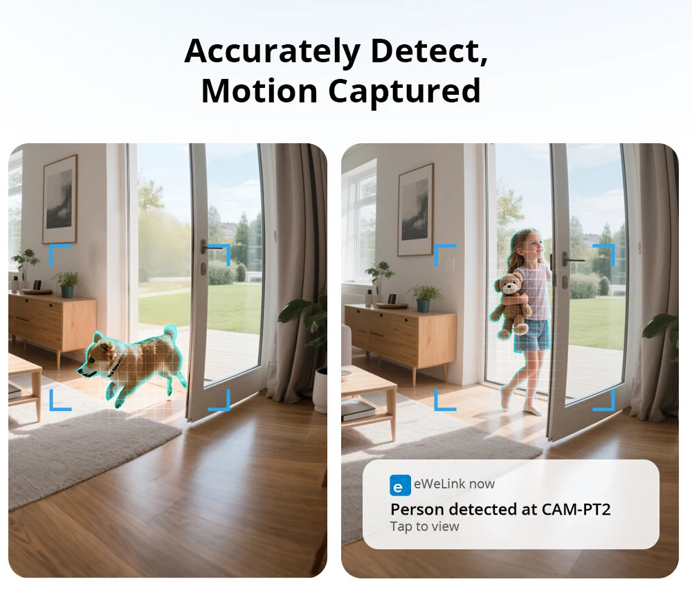 SONOFF CAM PT2 Smart Home Security Camera Smart Night Vision 360° Panoramic View Remote HD Monitoring with Real-Time Interaction