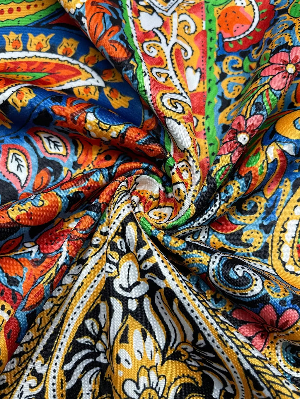 Mini abito da donna senza maniche con stampa etnica Paisley, stile boho, casual, con scollo rotondo, linea ad A, fluido, con tasche