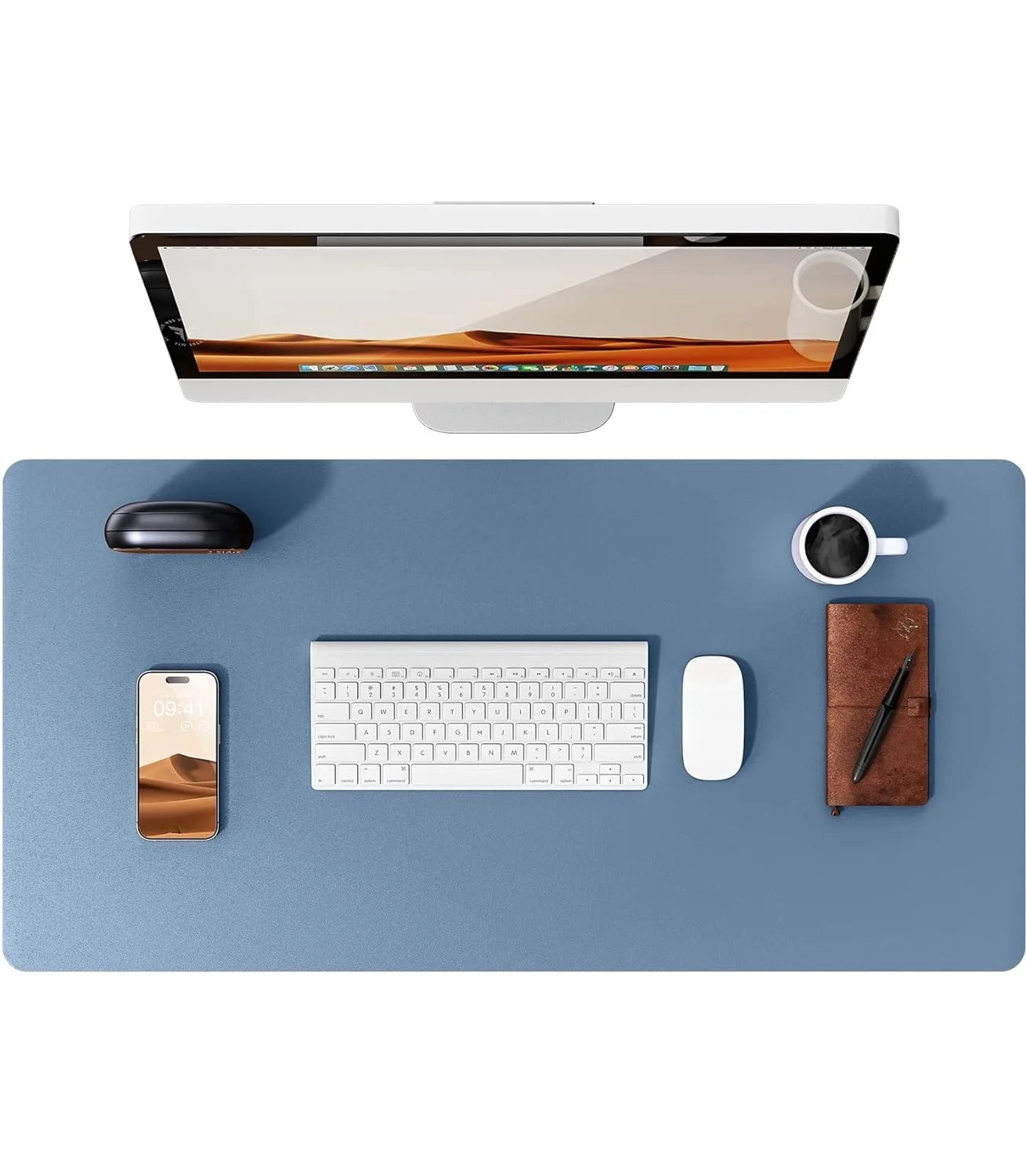Tappetino Per Mouse Grande In Pelle PU Antiscivolo Per Scrivania E Laptop