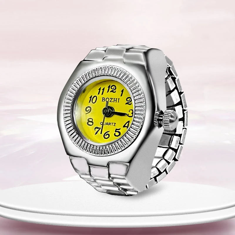 Orologio ad anello Nuovo quadrante circolare con dito in lega creativa di vendita calda Coppia di uomini e donne