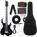 IRIN Flame Set elettrico nero 24 tasti Chitarra elettrica con manico in acero con plettri Tracolla per amplificatore Linea di collegamento Accessori per chitarra