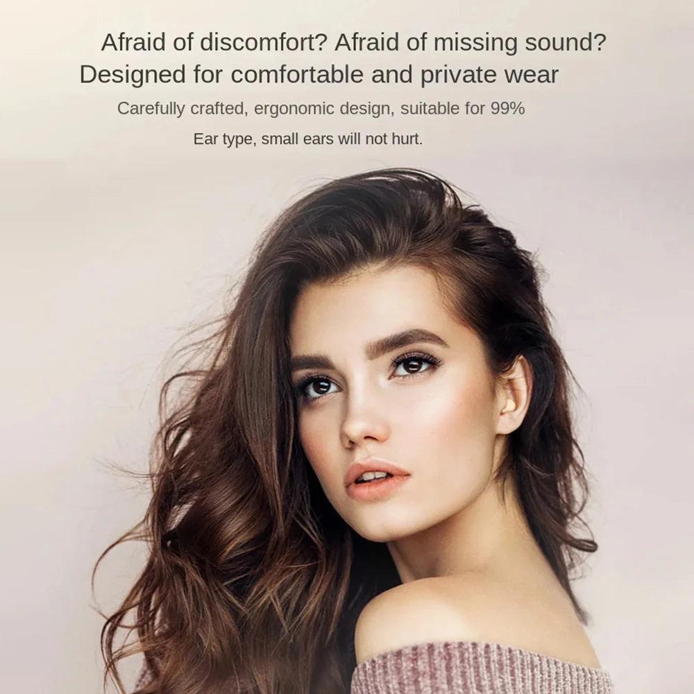 Mini cuffie per il sonno invisibili Auricolari wireless Bluetooth TWS con microfono Auricolari in-ear con cancellazione del rumore Cuffie sportive
