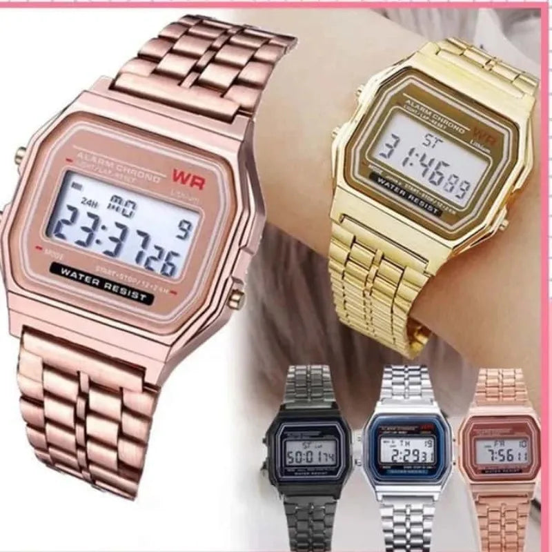 Orologi con cinturino in acciaio Orologio da donna Orologio da uomo d'affari Orologio multifunzione LED digitale Orologio da polso sportivo Orologio elettronico Electron wi