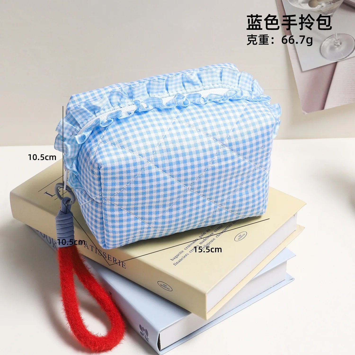 Borsa cosmetica personalizzata con griglia fresca giapponese e coreana, custodia semplice per trucco di grande capacità, borsa di bellezza di alta qualità
